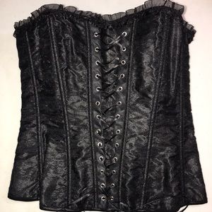 Lace-up corset top and skirt